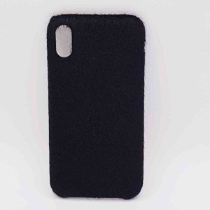 Voor IPhone XR  hoesje - zacht pluizig - zwart