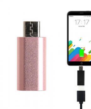 USB Type C Female naar Micro USB Male Adapter - Roze goud