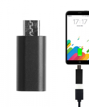 USB Type C Female naar Micro USB Male Adapter - Zwart