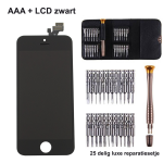 IPhone 5 LCD scherm zwart AAA reparatieset de luxe - met 25 delig setje