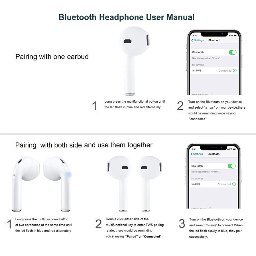 Схема беспроводных TWS наушников Bluetooth