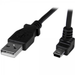 Mini USB 2.0 Kabel A naar Mini B M/M- zwart curved - 60 cm