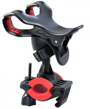 Fiets mobiele telefoon houder met clip - zwart - max 10 cm