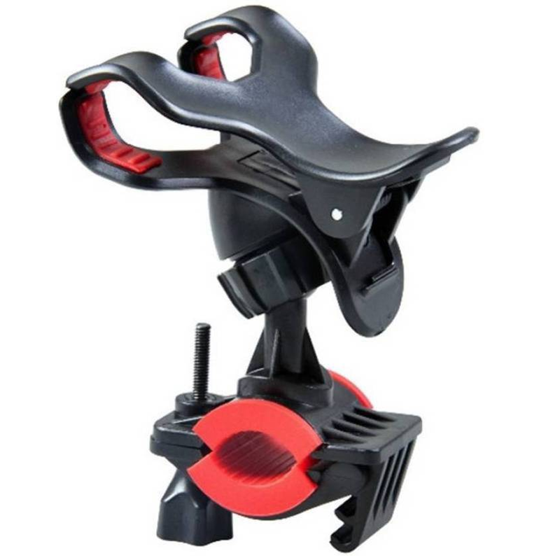 Fiets mobiele telefoon houder met clip - zwart - max 10 cm