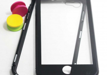 Magnetische case met voor - achterkant gehard glas voor de iPhone 7/8 Plus - Zwart