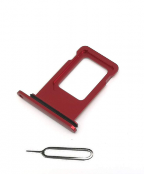 Voor iPhone XR simkaarthouder + ejectpin - rood