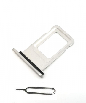 Voor iPhone XR simkaarthouder + ejectpin - Zilver