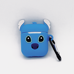 Cartoon Silicone Case voor Apple Airpods - blue puppy love - met karabijn