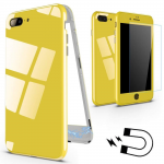 Magnetische case met gekleurd achterglas voor de iPhone 6 Plus/ 6S Plus - geel