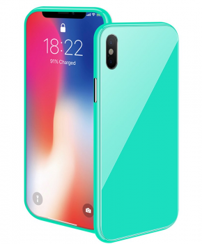 Magnetische case met gekleurd achterglas voor de iPhone XR – groen