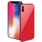 Magnetische case met gekleurd achterglas voor de iPhone X/ Xs – rood