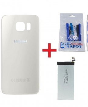 Voor Samsung Galaxy S6 achterkant + batterij - wit