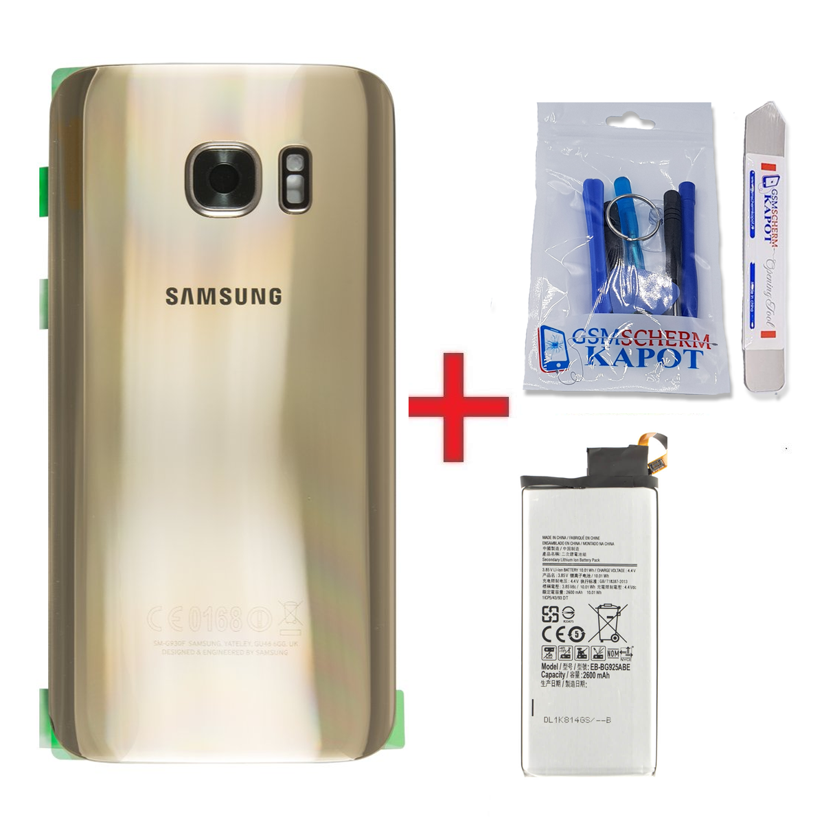 Voor Samsung Galaxy S7  achterkant + batterij - goud