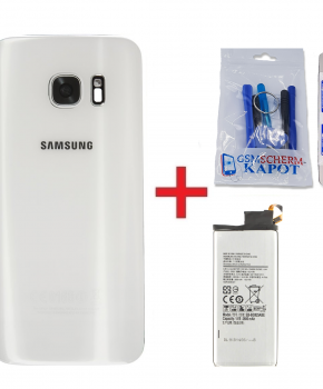 Voor Samsung Galaxy S7  achterkant + batterij - wit