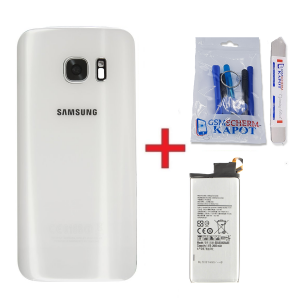 Voor Samsung Galaxy S7  achterkant + batterij - wit