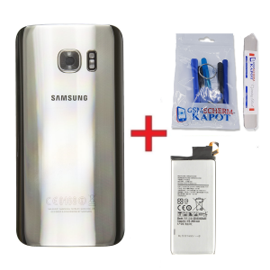 Voor Samsung Galaxy S7  achterkant + batterij - zilver