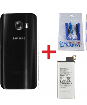 Voor Samsung Galaxy S7  achterkant + batterij - zwart