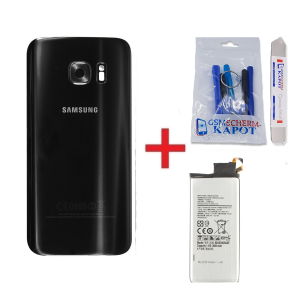 Voor Samsung Galaxy S7  achterkant + batterij - zwart