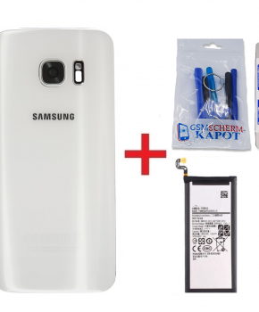 Voor Samsung Galaxy S7 Edge achterkant + batterij - wit