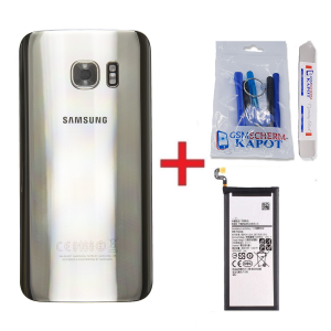 Voor Samsung Galaxy S7 Edge achterkant + batterij - zilver