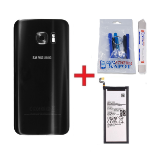 Voor Samsung Galaxy S7 Edge achterkant + batterij - zwart