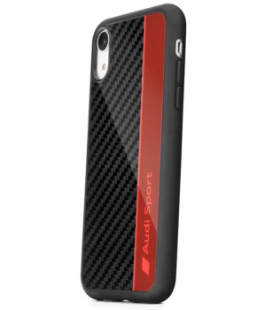 Original AUDI Carbon fiber case voor iPhone XR - rood