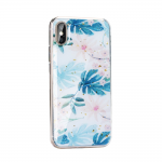 Forcell MARBLE Case voor Samsung Galaxy S8 - blue leaves