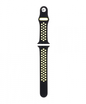 Sport strap compatible met Apple Watch 38/40mm / C002/ zwart - lime