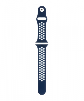 Sport strap compatible met Apple Watch 42/44mm / C020 / navy - wit