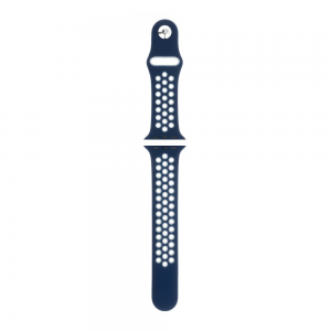 Sport strap compatible met Apple Watch 42/44mm / C020 / navy - wit