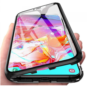Magnetische aluminium case volledig glas – iPhone 11 Pro Max 6.5" - zwart