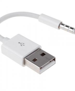 USB 2.0 male naar 3.5mm Audio AUX male Kabel - Wit - 15cm