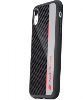 Original AUDI Carbon fiber case voor iPhone XR - grijs