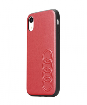 Originele AUDI lederen case voor de Samsung S10 Plus - rood