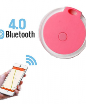 Mini tracker - bluetooth tracker - rond Crystal roze