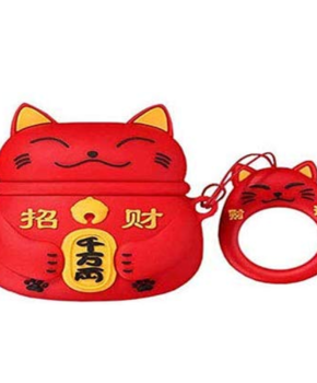 Cartoon Silicone Case voor Apple Airpods Pro - lucky cat - rood