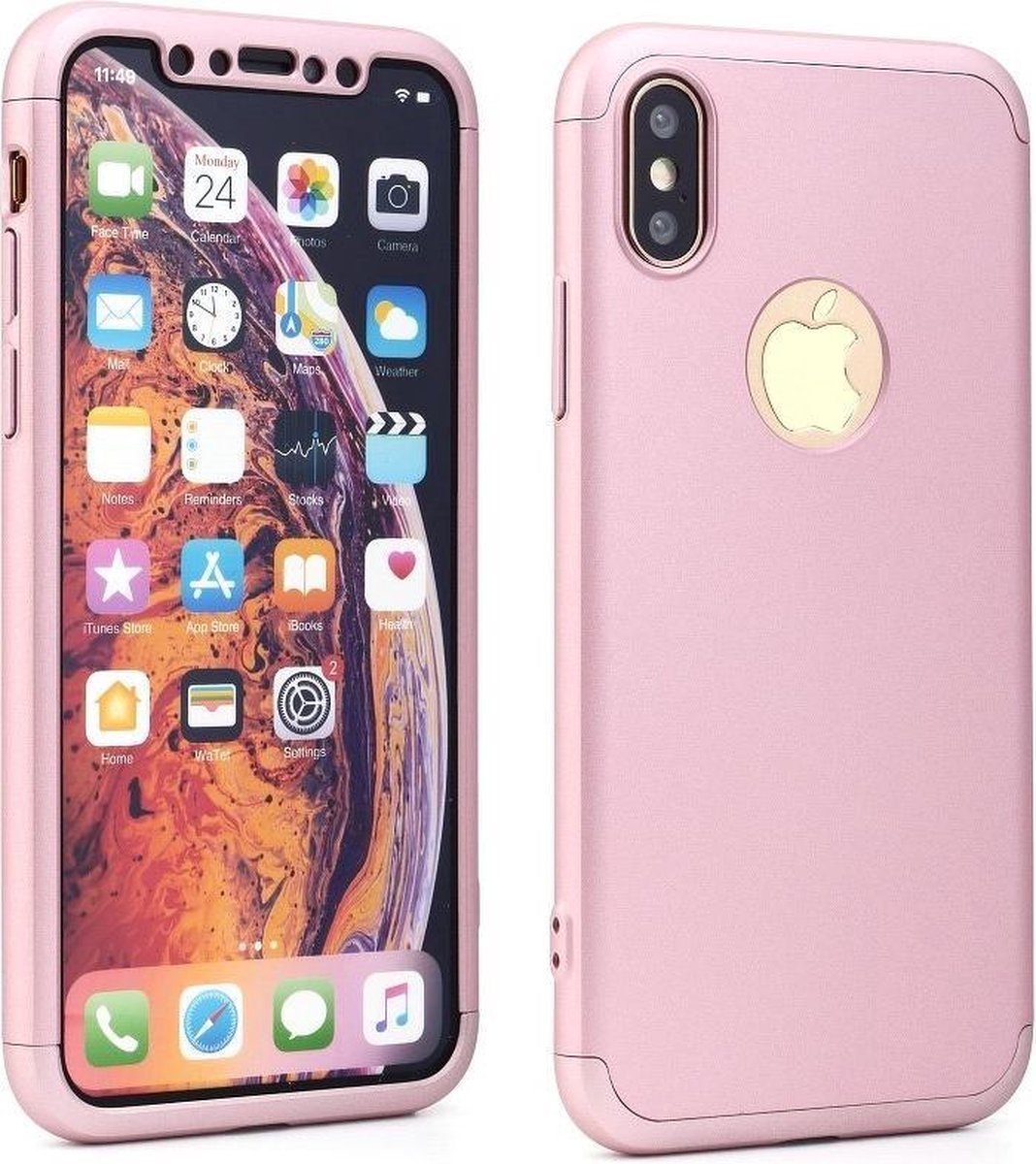 GKK 360 Full Protection Case voor de IPHONE XS Max -roze goud