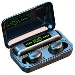 s10 -  draadloze headset BT 5.1 met lcd en powerbank - zwart