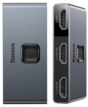 Baseus bidirectionele HDMI - 2x HDMI splitter switch 4K / 30 Hz grijs