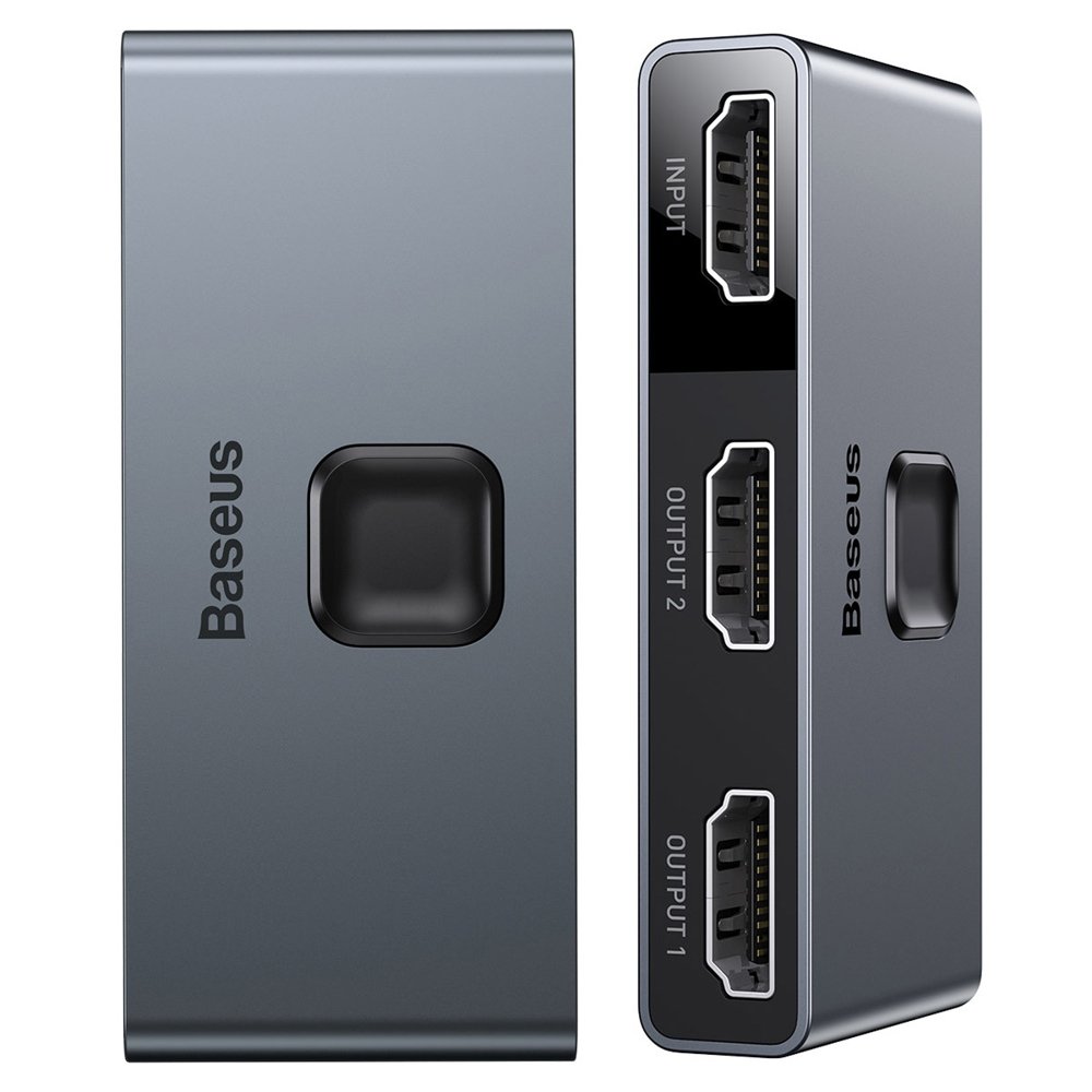 Baseus bidirectionele HDMI - 2x HDMI splitter switch 4K / 30 Hz grijs