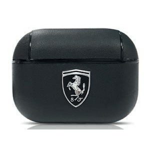 Ferrari FEOAPLEBK AirPods Pro hoes zwart - Off Track - echt leer
