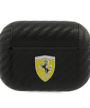 Ferrari FESAPCABK AirPods Pro hoes  zwart - On Track- PU Carbon