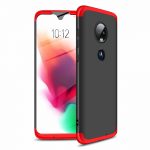 360 graden full body hoesje voor Motorola Moto G7 - zwart / rood