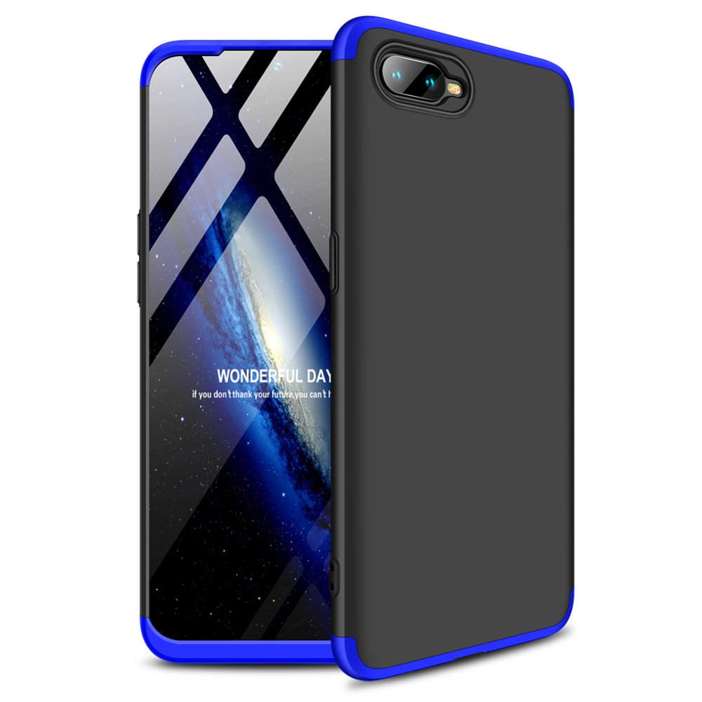 360 graden full body case voor de Oppo RX17 Neo - zwart / blauw
