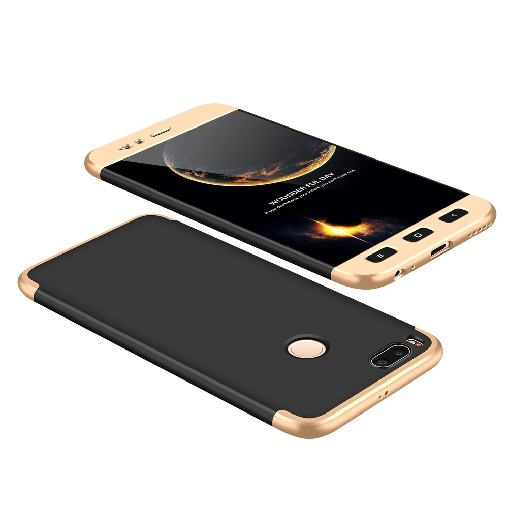360 full body hoesje voor Xiaomi Mi A1 / Mi 5X zwart / goud