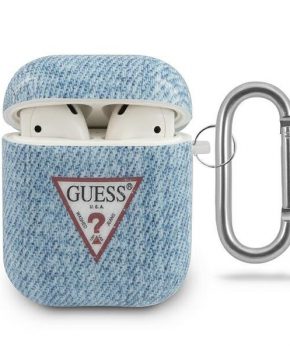 Guess AirPods 1 /2 case lichtblauw Jeans Collectie