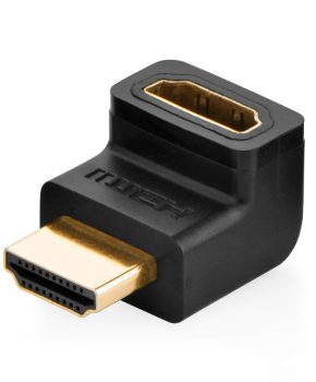 HDMI Male naar Female Adapter Hoek Omhoog - zwart