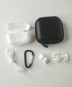 6 in 1 siliconen case met accessoires geschikt voor AirPods Pro - wit