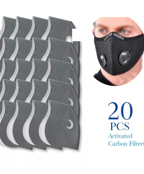 20 stuks 2.5 pm actieve carbon filters voor sportmaskers - grijs