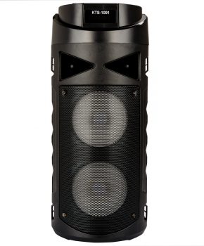 2 speaker bluetooth luidspreker met led - zwart - oplaadbaar
